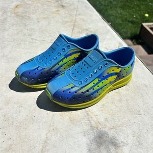 Native Shoes Kids Aqua and Lime Water Shoes